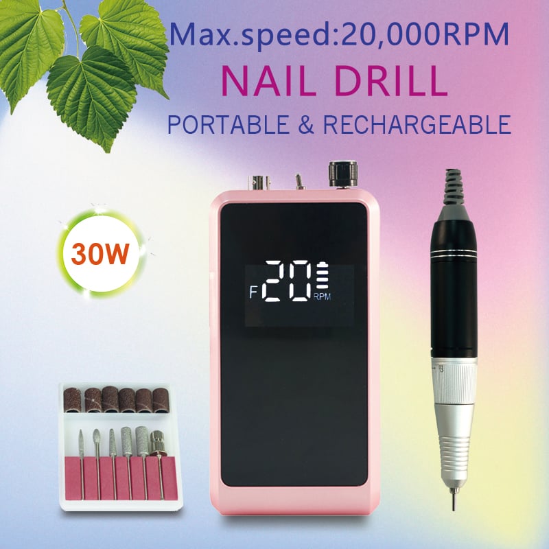 Rechargeable Electric Nail Drill with Brush